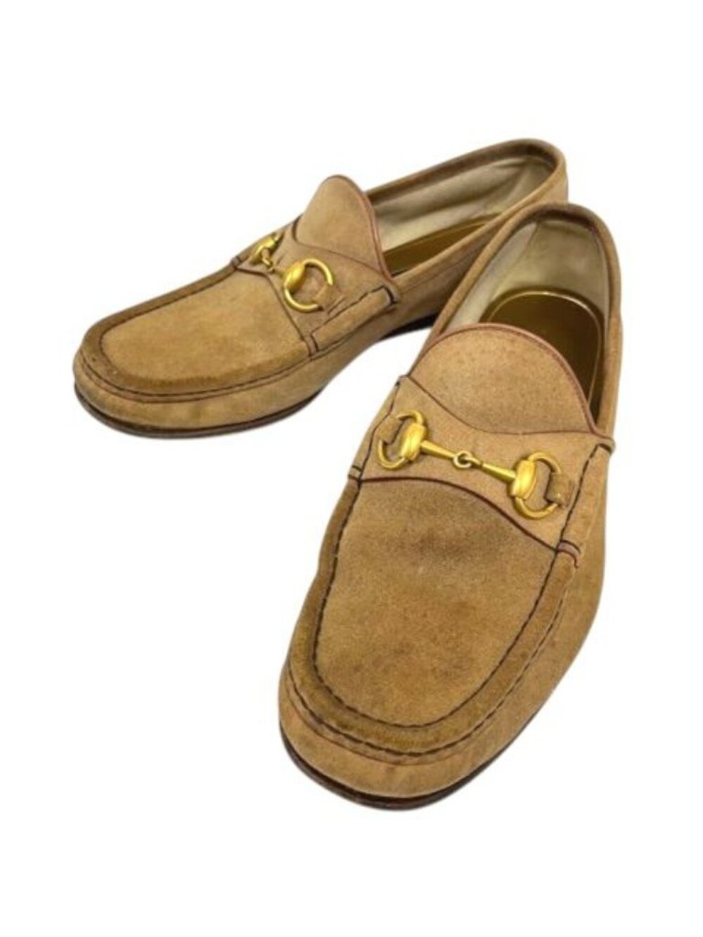 Gucci Bit Loafers Horsebit Beige 7.5